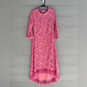 Dainty Jewels Women's Pink Blush Night In Paris Lace Dress Size M (B32)